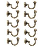 10pcs Antique Hooks Hanger Alloy Wall for Hanging Hat Coat Robe w/Screws 32x23mm