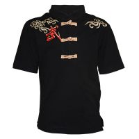 Martial Arts T-Shirt Embroidery Short-Sleeved Clothing Kung Fu Shirt Classic Uniform Kung Fu Mens Shirt Summer Childrens Top