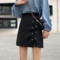 Anti-fade a-line skirt 2020 design sense strap short skirt high waist slimming skirt skirt bag hip s防走光a字裙2020设计感绑带短裙高腰显瘦半身裙包臀裙女