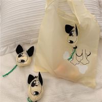 ✥♚ Ins Style Simple Cartoon Puppy Foldable Shopping Bag Portable Large-Capacity Environmental Protection Bag Tote Bag