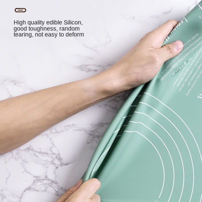 60CM Large Silicone Kneading Pad Non-Stick Baking Mat Thickening Dough Rolling Mats WIth Double Scale Pastry Boards for Kitchen