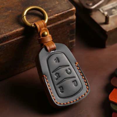 Luxury Leather Car Key Case Cover Fob Keychain Holder for Cadillac Ct4 Ct6 Ct5 Xt4 Xt6 Atxl Xt5 Accessories Remote Keyring Bag