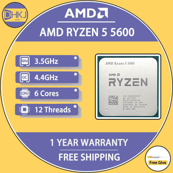 New AMD Ryzen 5 5600 R5 5600 3.5 GHz SixCore 12Thread CPU Processor