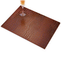 4 PCS Table Mat European Placemat PU Leather Crocodile Pattern Insulation Pad Decorative Coffee Coasters Tableware Kitchen Tool