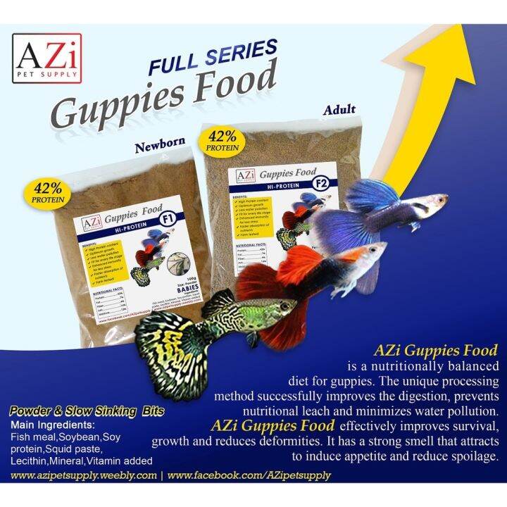 AZi Guppies Fish Food (High Protein) 100g (Per pack) Lazada PH