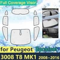 ม่านบังแดดสำหรับเปอโยต์3008 T8 Mk1 2008 ~ 2016อุปกรณ์เสริมรถยนต์บังแดดกระจกหน้าต่างด้านข้าง2009 2012 2014 2015