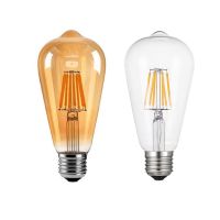 [HOT QQZIWWUJJWG 104] ST64 LED 6W 10W 12W 20W Dimmable Gold Filament Bulb E27 B22 220V 110V Vintage Edison โคมไฟ Retro Gold Glass ลักษณะ