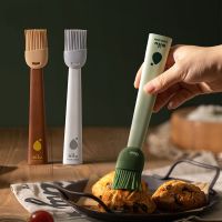 ◙ Oil Brush Detachable Kitchen Pancake Oil Brush Household Non-linting Silicone Barbecue Baked Camping Food Brush