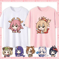 Genshin Impact เกมเสื้อยืด(S-5XL) Sangonomiya Kokomi_Yae Miko_Yoimiya_Kaedehara Kazuha