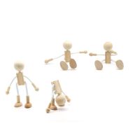 Holiday Discounts Wood Wooden Peg Robot Unfinished People Figures Toys Toy Bodies Diy Kids Crafts Painting Ornament Paintable Shapable Decorative