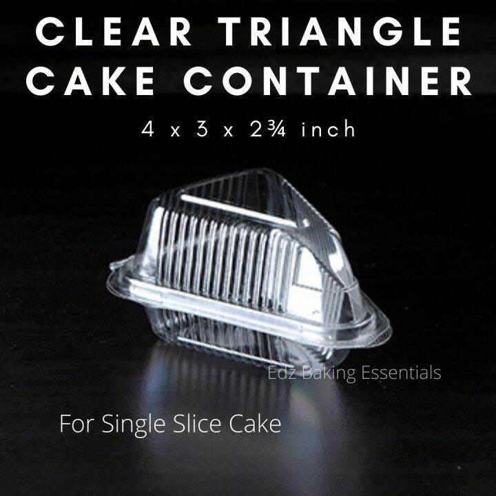 50 pcs Clamshell Cake Slice Container Single Slice Triangle Cake Box Lazada PH