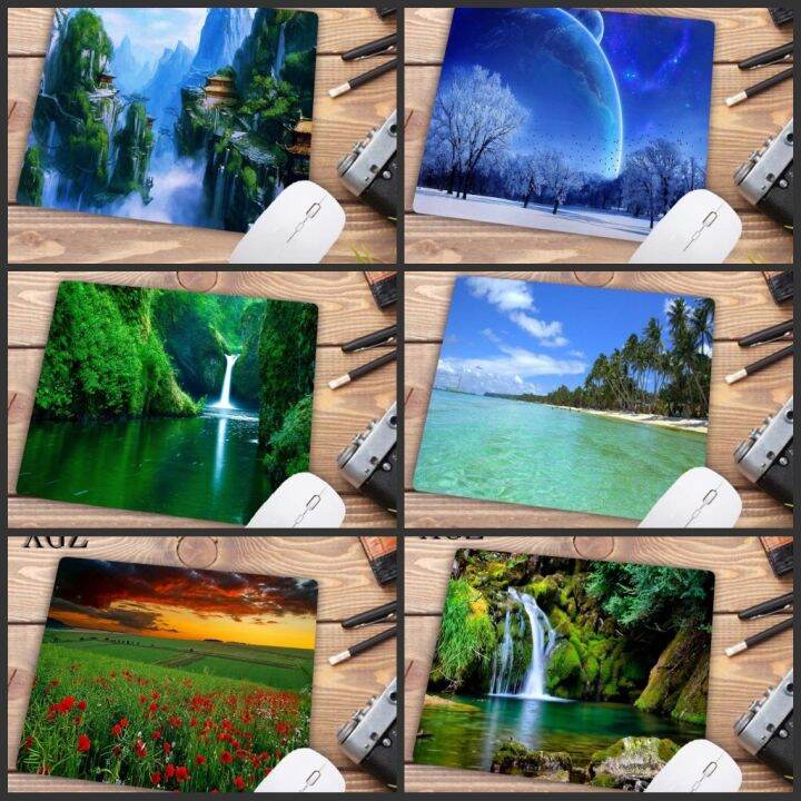 xgz-waterfall-tree-landscape-nature-gaming-mouse-pad-rubber-pc-computer-gamer-mousepad-desk-mat-table-mat-size-22x18cm-promotion