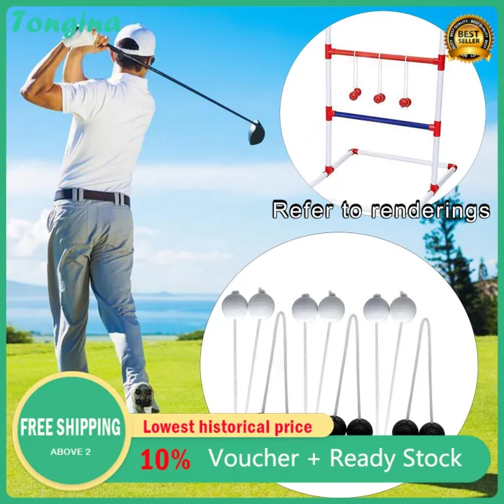 tongina 6Pcs Ladder Toss Game Ladder Ball Outdoor Lawn Yard Beach Game