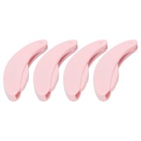 4 Packs Folding Eyelash Comb, Stainless Steel Teeth Eyebrow Comb Lash And Brow Makeup Brush (Pink)