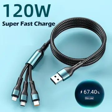 Cheap QOOVI 3 In 1 Micro USB Type C Fast Charger Cable Multi Usb