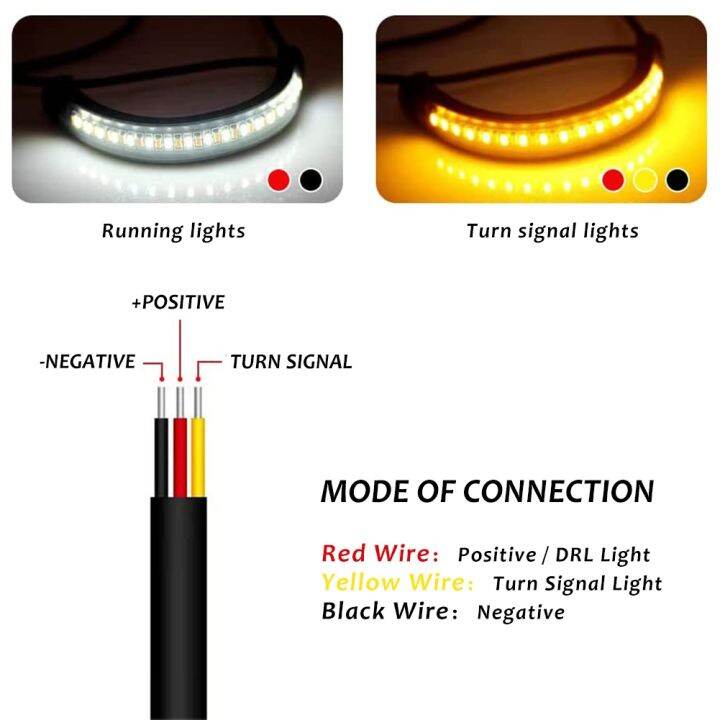 สัญญาณไฟเลี้ยวรถจักรยานยนต์-led-อเนกประสงค์2ชิ้นไฟ-drl-สีเหลืองอำพันสีขาว-moto-กะพริบโคมไฟแถบส้อมรถจักรยานยนต์ไฟกะพริบ12v-รถจักรยานยนต์