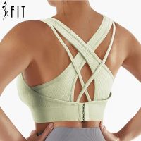 Womens Sports Bra Yoga Running Vest Workout Sport Top Women Fitness Active Wear With Buckle Yoga Gym bra Shockproof Sports bra