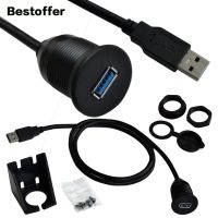 1 Meter USB 3.0 Male-to-Female Waterproof Cable For Car Ship Motorcycle Dashboard Panel Data Connection