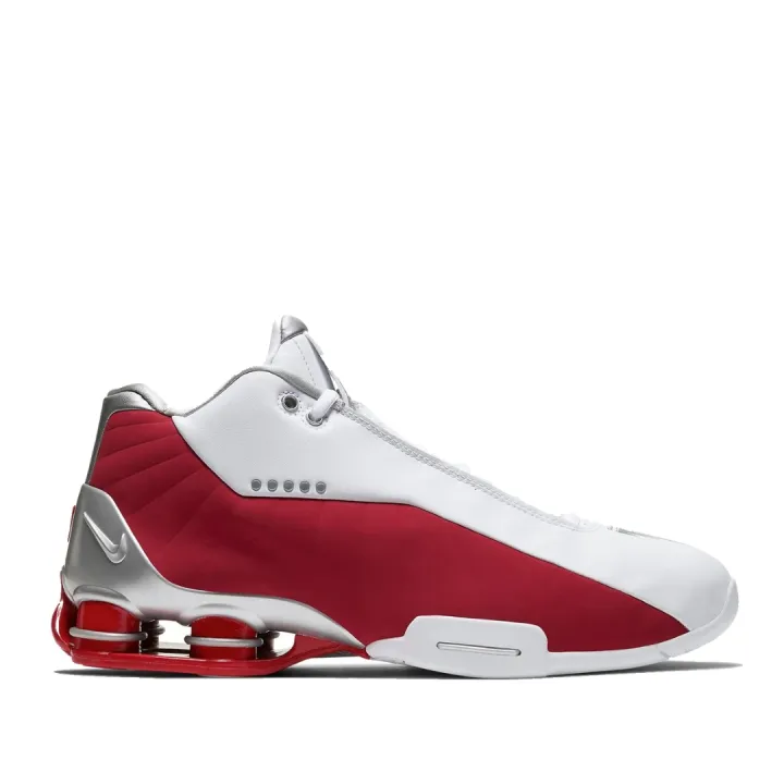white red nike shox