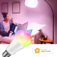 【On Sale】 chengyuanshop mall 15W Homekit WiFi หลอดไฟ LED E27 RGBW 16ล้านสีเต็มหลอดไฟสมาร์ทไวไฟการควบคุมด้วยเสียงอัจฉริยะ IOS