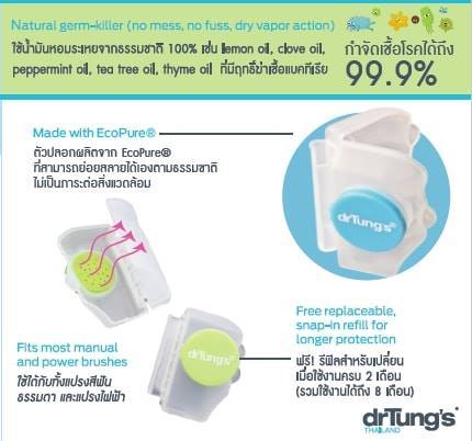 dr-tungs-snap-on-toothbrush-protection-cover-ที่เก็บแปรงสีฟันพร้อมปกป้องให้ใช้งานได้นานขึ้น-ผลิตจากพลาสติกแบบสามารถย่อยสลายได้-คละสี