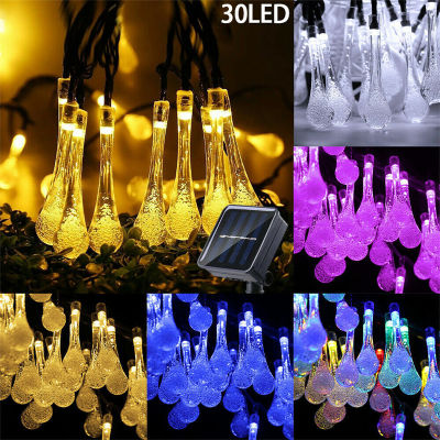 30 LED 8 Modes 30 LED Crystal Solar String Lights Outdoor Garden Yard Decor Lamp Waterproof Fairy Light Party Wedding Decoraiton 8 Modes