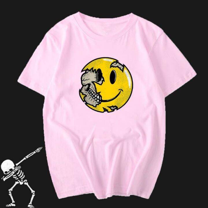 smiley-face-skull-print-tshirt-unisex-cotton