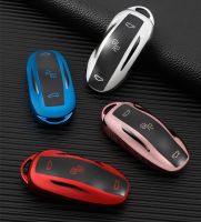TPU Car Key Case for Tesla Model S Model 3 Model X Car Remote Smart Key Cover Case Shell Holder Fob Keychain Protector