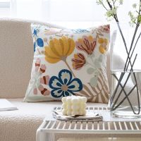 45X45CM Pure Cotton Embroidery Office Cushion Pillowcase Car Cushion Cover Lumbar Pillowcase Sofa Pillowcase