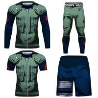 เสื้อยืดชกมวยเอ็มเอ็มเอ Bjj ผู้ชาย Rashguard Jiu Jitsu เสื้อยืดออกกำลังกาย Muay กางเกงขาสั้นลายแบบไทย Fightwear กีฬา Jickgi Leggings