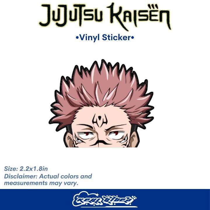 Sukuna Jujutsu Kaisen Sticker Anime Vinyl Peeker Stickers Waterproof ...