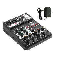 Sound Card Compatible Audio Mixer Live Streaming DJ 4 Channel Computer Headphone Jack Professional Studio Stereo Party