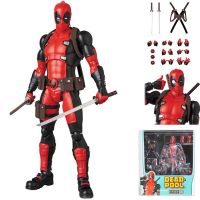 Marvel Mafex 082เปลี่ยนหัวเดดพูลพีวีซีตุ๊กตาขยับแขนขาได้ตุ๊กตาของเล่นของขวัญคริสต์มาสวันเกิด