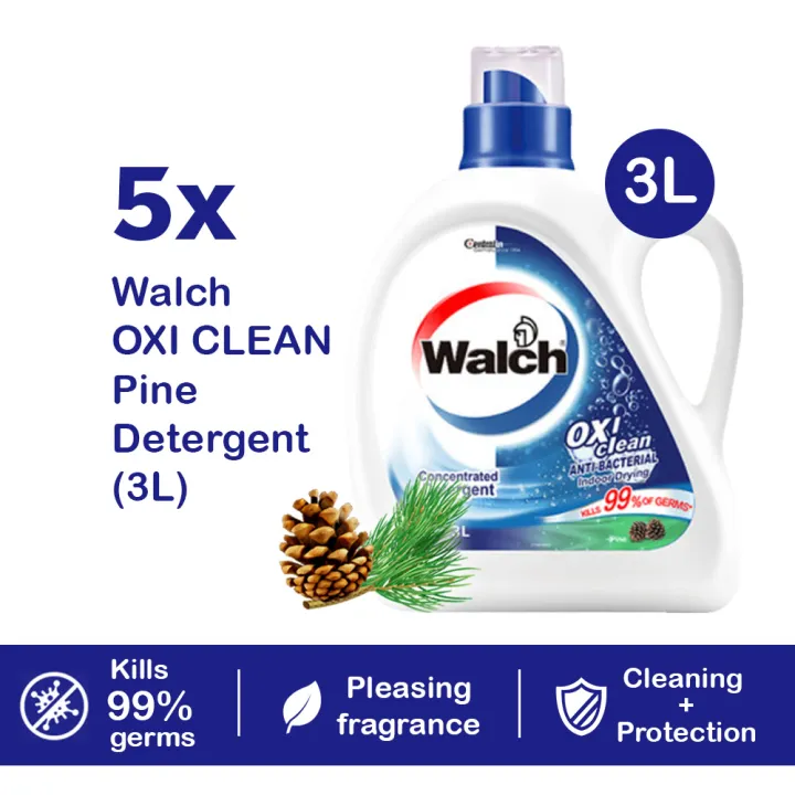 Walch Oxi liquid Laundry Detergent Pine 3L x5 bottles Oxygen Formula ...