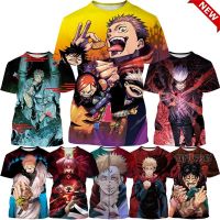 2023 NEWNew คลาสสิกญี่ปุ่นอะนิเมะ Juitsu Kaisen 3D พิมพ์ผู้ชายสบายๆเย็นเสื้อยืดสไตล์ฮาราจูกุแฟชั่นฤดูร้อนสั้น Slee