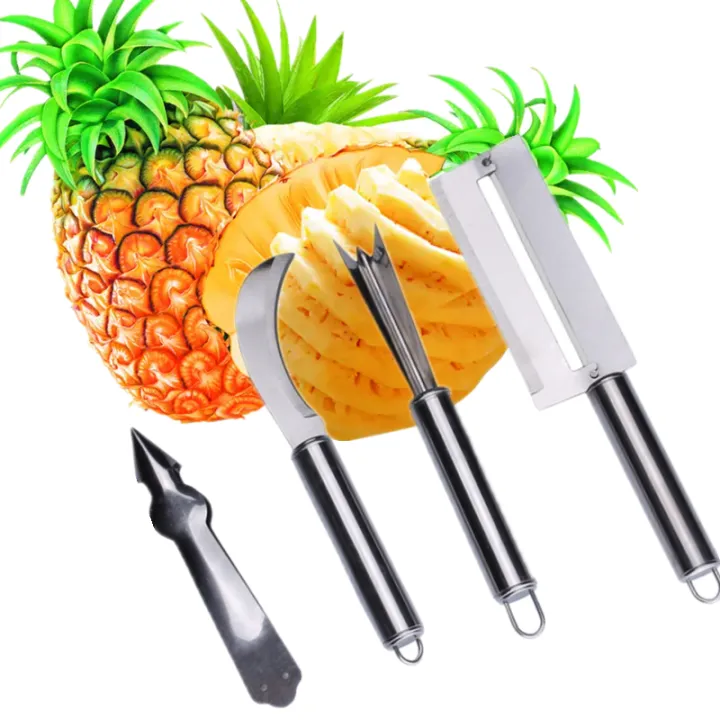 Stainless steel pineapple peeler 4 piece set tool Lazada PH