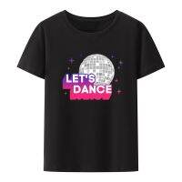 Lets Dance Disco 70s 80s Modal Print camisetas para mujeres y hombres, transpirable Retro Nostalgia Lovely Graphic t-shirt Hip-hop Hipster