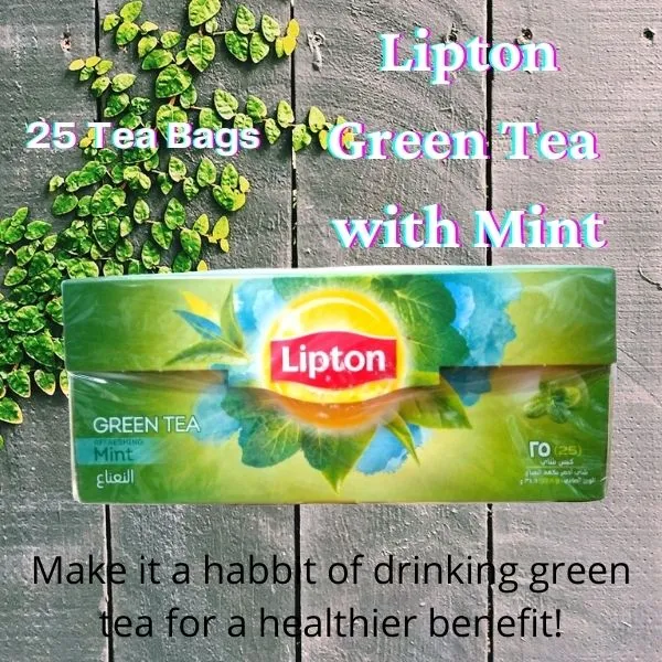 100 Original Lipton Natural Green Tea with Mint/ Calorie Free Green Tea / Contains Flavonoids