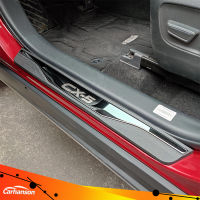 Carhanson อุปกรณ์เสริมสำหรับรถยนต์ Mazda CX5 CX-5ไทเทเนียมสแตนเลสด้านข้างประตู2013-2021เหยียบ Trim Strip Protector