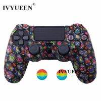 เคสผิวซิลิโคน IVYUEEN 25สีสำหรับ Playstation Dualshock 4 PS4 Pro คอนโทรลเลอร์แบบบางฝาครอบป้องกันที่จับคันบังคับแบบกด