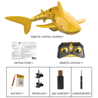 O Versize 2.4กรัมจำลองวิทยุการควบคุมระยะไกลไฟฟ้าฉลามทองสระว่ายน้ำปลาเรือชาร์จ Speedboat ของเล่นของขวัญสำหรับเด็ก
