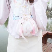 Original Chinese Ancient Style Embroidered Pearl Messenger Bag Han Element Fairy Tassel Purse Daily Versatile Hanfu Bag 【APR】