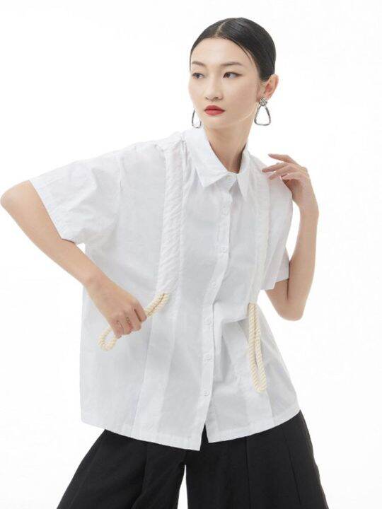 xitao-blouse-blouse-casual-drawstring-shirt-top