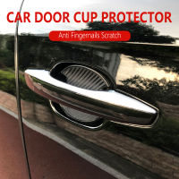 【cw】4pcs Car Door Handle Cup Cover Scratch Protector Accessories Film Pad Anti Fingernails Stickers Carbon Fiber Black White Redhot