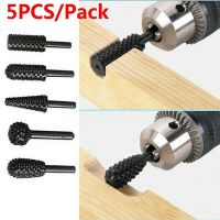 iho✈♕  5pcs/set Wood Carving Tools Bit Set Woodworking Cutting  Hole Jig