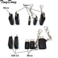 TingDong 3pcs For iPhone Type-C Micro USB Adapter to Micro USB / USB 3.0 Type C For iPhone/Android Data Cable Converter Adapter