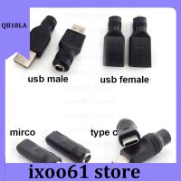 DC Female power Jack 5.5*2.1mm To USB 2.0 mirco type c type A Plug male Female Jack 5V Connector converter Adapter for Laptop