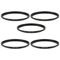 5pcs 72mm-77mm Camera Lens Step Up Filter Black Metal Adapter Ring