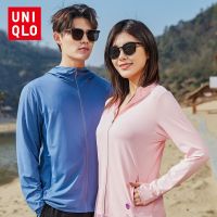 Uniqlo เสื้อแจ็กเก็ต เสื้อกันลม มีฮู้ด ป้องกันแดด Upf50+ UV สําหรับผู้ชาย และผู้หญิง เหมาะกับการเล่นกีฬา เดินป่า