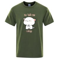 Tsundere Cat No Talk Me Im Angy Male T Shirt Comfortable Tshirts Cotton Hop Clothing Pattern Loose Men Gildan